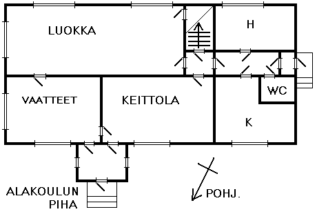 Alakoulun pohjapiirros (suuntaa-antava)